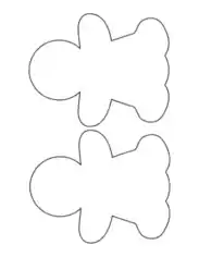 Free Download PDF Books, Gingerbread Man Girl Blank Medium Coloring Template