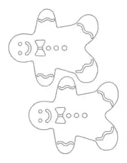 Gingerbread Man With Icing Medium Coloring Template