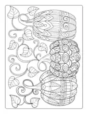 Free Download PDF Books, Halloween Adults Decorative Pumpkins Coloring Template