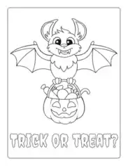 Free Download PDF Books, Halloween Bat Pumpkin Trick Or Treat Coloring Template
