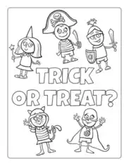 Halloween Costumes Coloring Template