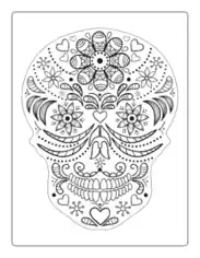 Halloween Day Of Dead Sugar Skull Adult Coloring Template