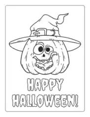 Halloween Silly Pumpkin Hat Coloring Template
