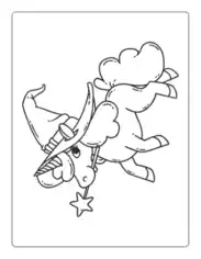 Free Download PDF Books, Halloween Unicorn Witch Hat Wand Coloring Template