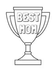 Mothers Day Best Mom Trophy Coloring Template