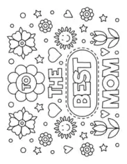 Mothers Day To The Best Mom Coloring Template