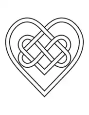Heart Celtic Hearts Knot Coloring Template