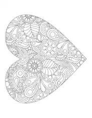Free Download PDF Books, Heart Intricate Heart Doodle for Adults Coloring Template