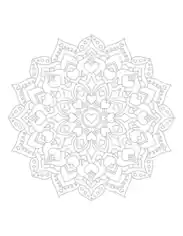 Free Download PDF Books, Heart Mandala 3 for Adults Coloring Template