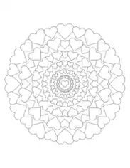 Heart Mandala Coloring Template
