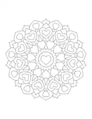 Heart Mandala for Adults Coloring Template