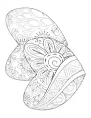 Free Download PDF Books, Heart Patterned Pair of Hearts for Adults Coloring Template