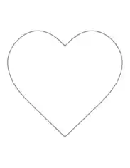 Heart Simple Classic Outline Large Coloring Template