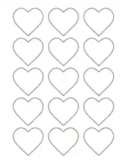 Heart Simple Classic Outline Mini Coloring Template
