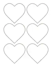 Heart Simple Classic Outline Small Coloring Template
