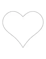 Heart Simple Outline Large Coloring Template