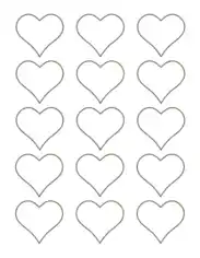 Heart Simple Outline Mini Coloring Template