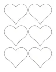 Heart Simple Outline Small Coloring Template