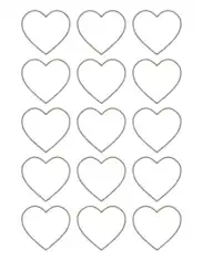 Heart Simple Rounded Outline Mini Coloring Template