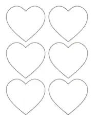 Heart Simple Rounded Outline Small Coloring Template
