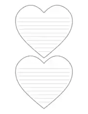 Heart With Lines for Writing Medium Coloring Template