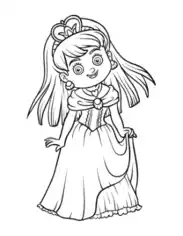 Free Download PDF Books, Princess Cute Princess Heart Necklace Coloring Template