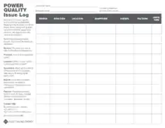 Power Quality Issue Log Template