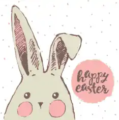 Easter Cards Bunny Rosy Cheeks Template