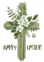 Easter Cards Christian Cross Flowers Template