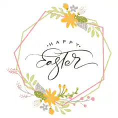 Easter Cards Geometric Wreath Template