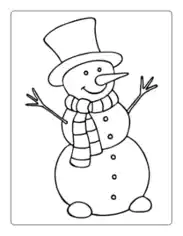 Free Download PDF Books, Christmas Cute Snowman With Scarf Template