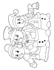Free Download PDF Books, Snowman 3 Snowmen Singing Carols Template