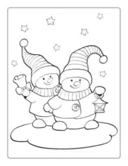 Free Download PDF Books, Snowman Happy Snowmen Lantern Bell Hats Template