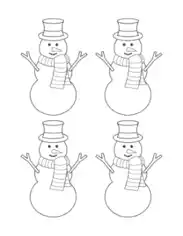Snowman Top Hat Scarf Carrot Nose Small Template
