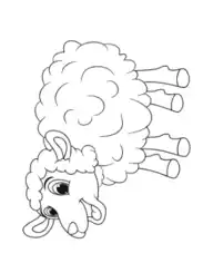 Free Download PDF Books, Cartoon Sheep Cute Spring Coloring Template