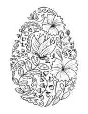 Free Download PDF Books, Egg of Flowers Spring Coloring Template
