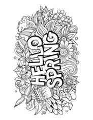 Free Download PDF Books, Hello Teen Doodle To Color Spring Coloring Template
