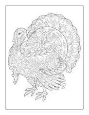 Free Download PDF Books, Turkey Adult Zentangle Coloring Template