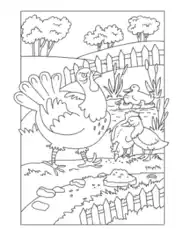Free Download PDF Books, Turkey On The Farm Coloring Template