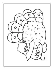 Free Download PDF Books, Turkey Pilgrim Hat Sleeping Turkey Coloring Template
