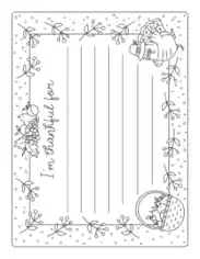 Turkey Worksheet I Am Thankful For Coloring Template