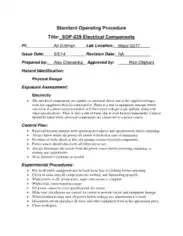 Electrical Equipment SOP Template