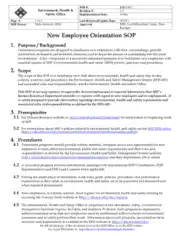 Employee Orientation Sample SOP Template