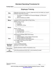 Free Download PDF Books, Employee Training SOP Template