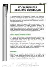 Food Handling Cleaning Schedule Template