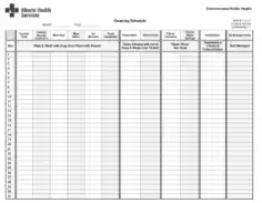 Sample Cleaning Schedule Template