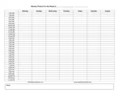 Blank Family Schedule Template