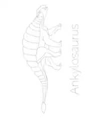 Free Download PDF Books, Ankylosaurus Tracing Picture Dinosaur Coloring Template