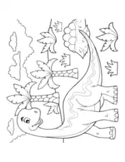 Free Download PDF Books, Cartoon Large Dino With Eggs Dinosaur Coloring Template