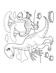 Free Download PDF Books, Cartoon Therizinosaur Dinosaur Coloring Template